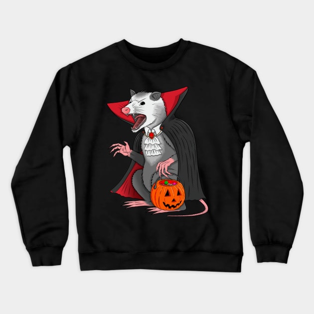 Possum Dracula Crewneck Sweatshirt by Justanos